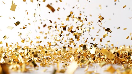 gold metal pieces splatter