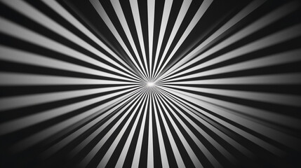 Black and white radial gradient stripes emanating from a central point.