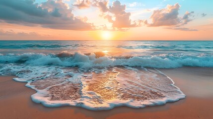 Serene Sunrise Over Ocean Horizon Embracing the Energy of New Beginnings