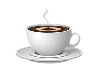 Obraz premium White coffee cup has smoke. Vector illustration. Isolated background, transparent