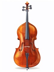 Fototapeta premium A cello clipart, musical instrument element, vector illustration, rich wood texture, isolated on white background