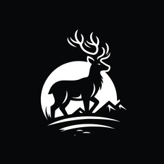 Deer head mascot vector illustration isolated on white background