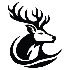 Deer head mascot vector illustration isolated on white background