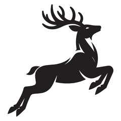 Deer Silhouette isolated on white background minimalist deer vector shape icon