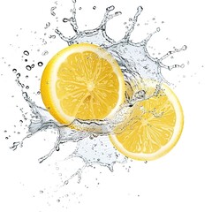 lemon water splashing art