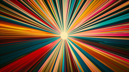 Multicolored radial speed lines converging to a focal point, perfect for superhero comic backgrounds