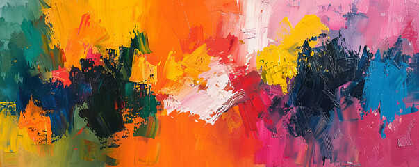 Fototapeta premium An abstract expressionist painting with bold colors and energetic brushstrokes.