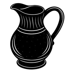 vintage style silhouette water pot vector art illustration design.