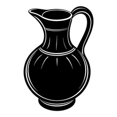 vintage style silhouette water pot vector art illustration design.