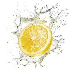 lemon water splashing art