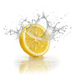 lemon water splashing art