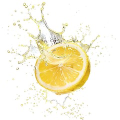 lemon water splashing art