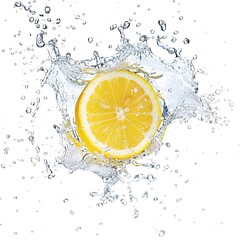 lemon water splashing art