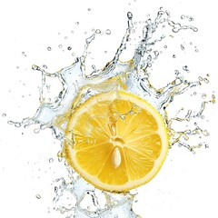 lemon water splashing art