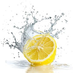 lemon water splashing illustration