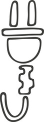 Hand drawn Power Cable icon. Vector illustration, doodle style.
