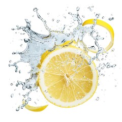 lemon water splashing illustration