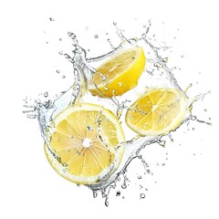 lemon water splashing illustration