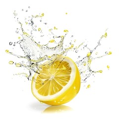 lemon water splashing illustration