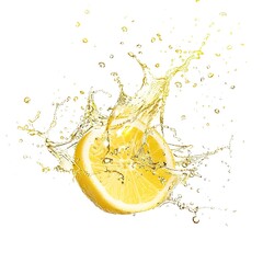 lemon water splashing illustration