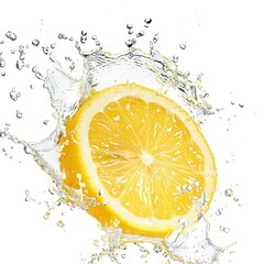 lemon water splashing illustration