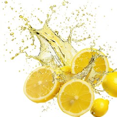 lemon water splashing illustration