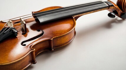 Close-up portrait of a Violin isolated on a clean white background