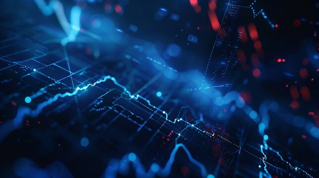 a blue lines and dots