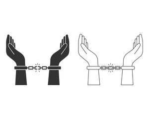 Arrest and Handcuffs line icon is use in designing and developing websites, commercial, print media, web or any type of design project