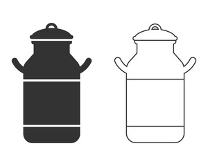Milk can line icon flat vector sign