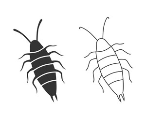 Bug line icon containing legs and little arms knows as bedbug. Vector