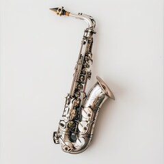 saxophone in plain background