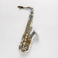 saxophone in plain background