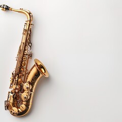 saxophone in plain background