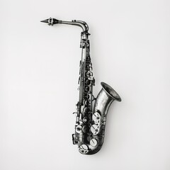 saxophone in plain background