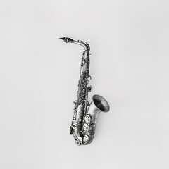 saxophone in plain background
