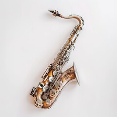saxophone in plain background