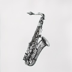 saxophone in plain background