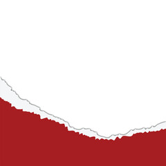 Red And White Torn Paper Cut