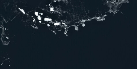 Melting ice seen from space.  Elements of this satellite image furnished by Copernicus.
