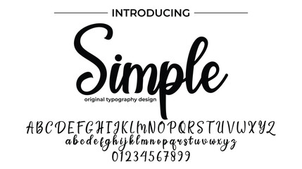 Simple Font Stylish brush painted an uppercase vector letters, alphabet, typeface