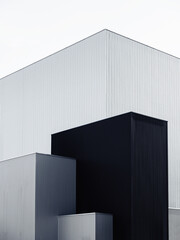 Geometric Black and white square block Modern building Architecture details Minimal monochrome