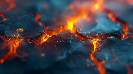 A network of glowing cracks on a textured surface, with hints of gold leaf peeking through, suggesting the weathered beauty of ancient murals depicting historical events.