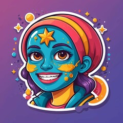  Colorful cartoon character with wool hat