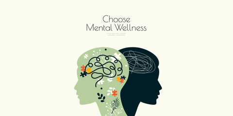 Mental Health banner. Choose Mental Wellness.