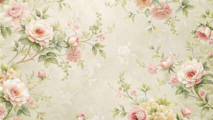 Elegant and stylish wallpaper featuring a delicate floral pattern on a soft pastel background, home decor, interior design