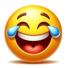 Obraz premium Laughing Emoji with Tears of Joy