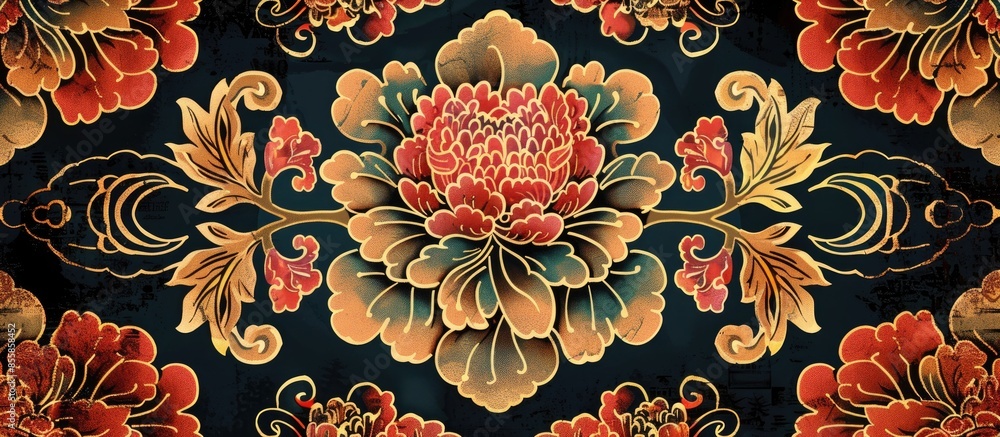 Aufkleber wallpaper, background pattern in Asian style for your design. with copy space image. Place for adding text or design