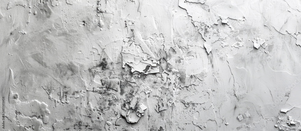 Poster Gray white abstract stucco coated cement wall background texture. with copy space image. Place for adding text or design