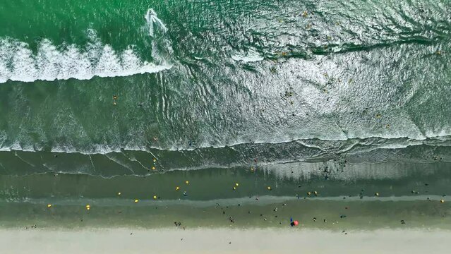 Majestic Waves and Beachgoers at the World-Famous Cox's Bazar
